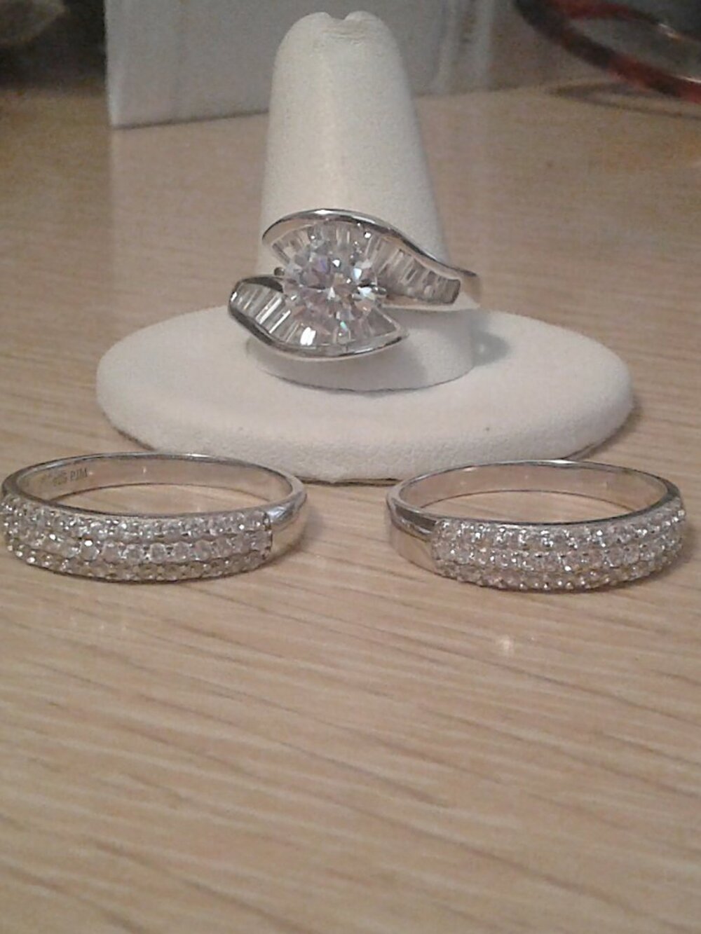 BJJ372 NWOT Bella Luce Rhodium Plated Ring With Two Bands 7.31ctw. Size 11